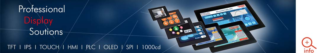 Link to the webshop: IPS and TFT displays, intelligent HMI with Modbus or SPI, I²C and USB interface